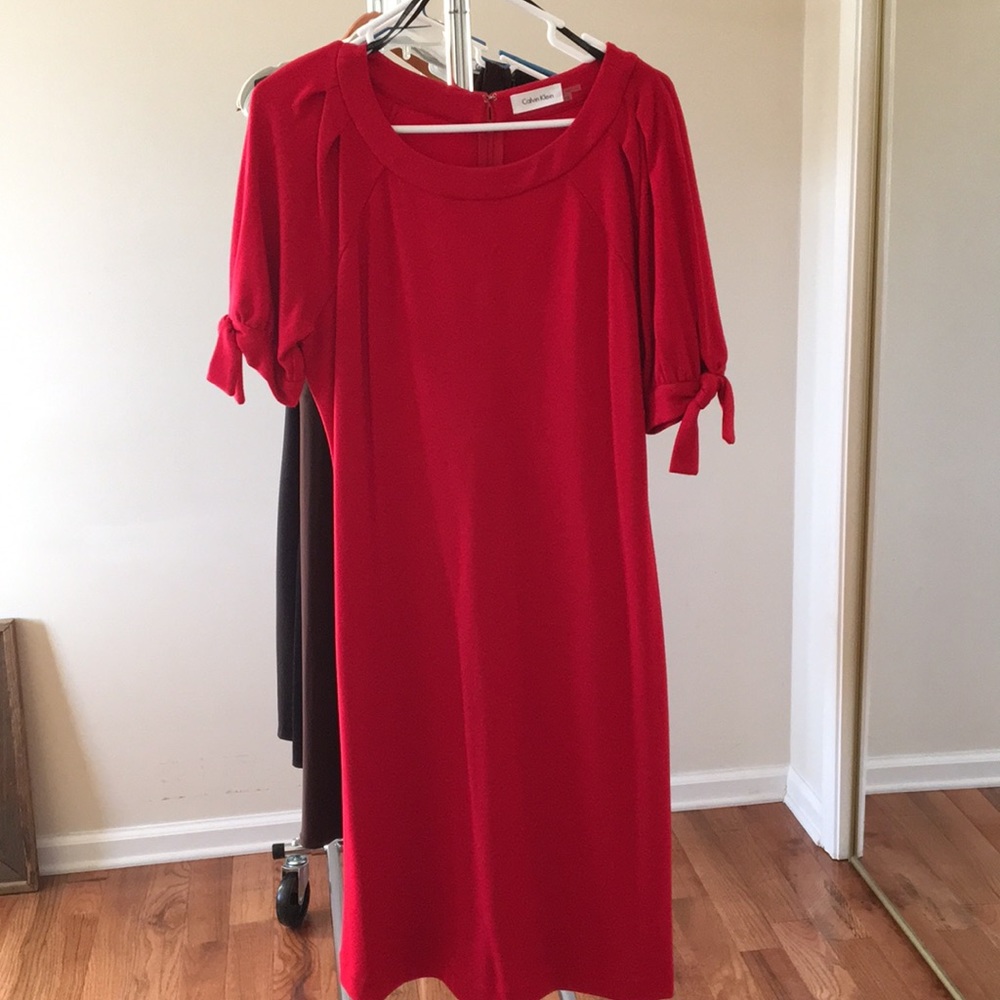 Red Calvin Klein dress